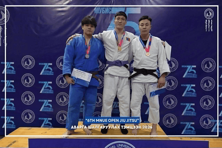 ЖҮДО БОЛОН ЖЮҮ ЖИЦҮ БӨХИЙН АВАРГА ШАЛГАРУУЛАХ "MNUE OPEN" ТЭМЦЭЭНЭЭС ХОС ХҮРЭЛ МЕДАЛЬ ХҮРТЛЭЭ